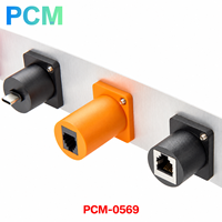 Coupleur CAT6 RJ45 D-Type à montage sur panneau, femelle-femelle, adaptateur de traversée Ethernet pour armoire de contrôle réseau industrielle, rack IT AV