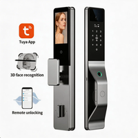 Serrure de porte principale à reconnaissance faciale 3D, électronique, intelligente, avec empreinte digitale, mot de passe, carte IC, déverrouillage par veine palmaire et double caméra biométrique