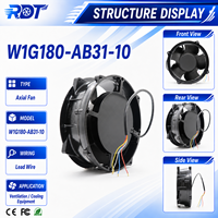 Ventilador Compacto Diagonal de Alta Presión 24V DC EC W1G180-AB31-10 con Rodamiento de Bolas Duradero para Enfriamiento de Gabinetes de Servidor y Circulación de Aire Confiable
