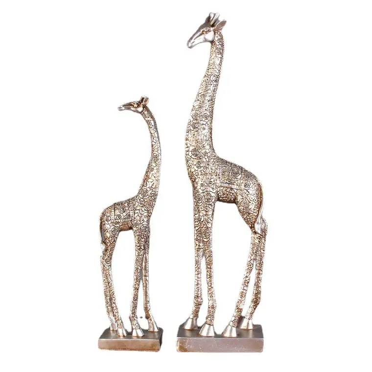 Animal personalizado resina estátua Europeia retro girafa ornamento estátua decoração resina estátua artefato desktop gabinete decoração