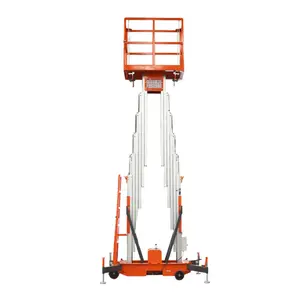 Kinglift 6-14m Vertical Double Mast Lift Aluminum Alloy Hoist Elevator 150-300kg Indoor Aerial Work Platform