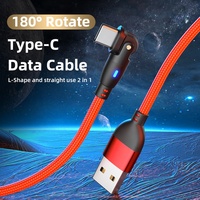 Cable de carga rápida OEM 3A, USB a Tipo-C 180 Doblado en forma de L a C/L/M Cable DE DATOS DEL TELÉFONO A
