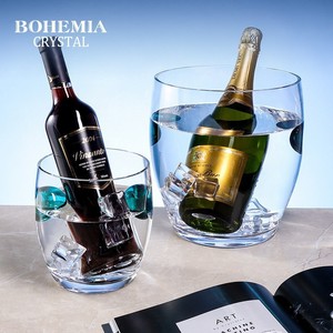 Czech Import Lead Free Crystal Ice Bucket Round Large Capacity Hotel Bar Home Use - Product Image 2