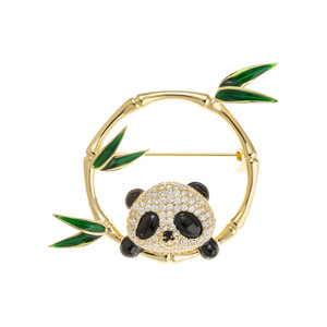 Muyu Panda Brooch Bamboo Animal Design Women's Fine Jewelry Accessory - Product Image 5