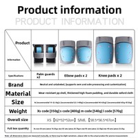 OEM Lot de 6 protections réglables en éponge pour genoux, poignets et coudes pour le skateboard, le roller, le ski sur glace, pour adultes et enfants, et le cyclisme