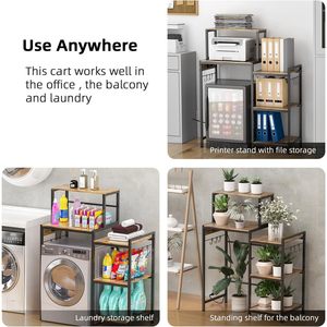 Cross-border multi-functional storage rack, household floor-standing kitchen microwave oven holder, condiment and soy <b>sauce</b> - Product Image 5