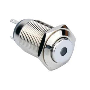 ABILKEEN Dot Luminous Push Button Switch IK08 Nickel Plated Brass/Stainless Steel/Aluminum Push Button Switch
