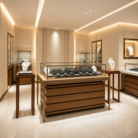 Comptoir de présentation de bijoux en bois avec vitrine en verre trempé et tiroirs de rangement pour magasin de bijoux haut de gamme