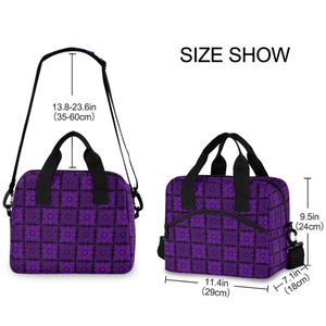 Nouveauté : Sac isotherme repas personnalisé en polyester matelassé violet imprimé, réutilisable, 15L, pour hommes, pique-nique et voyage - Product Image 3