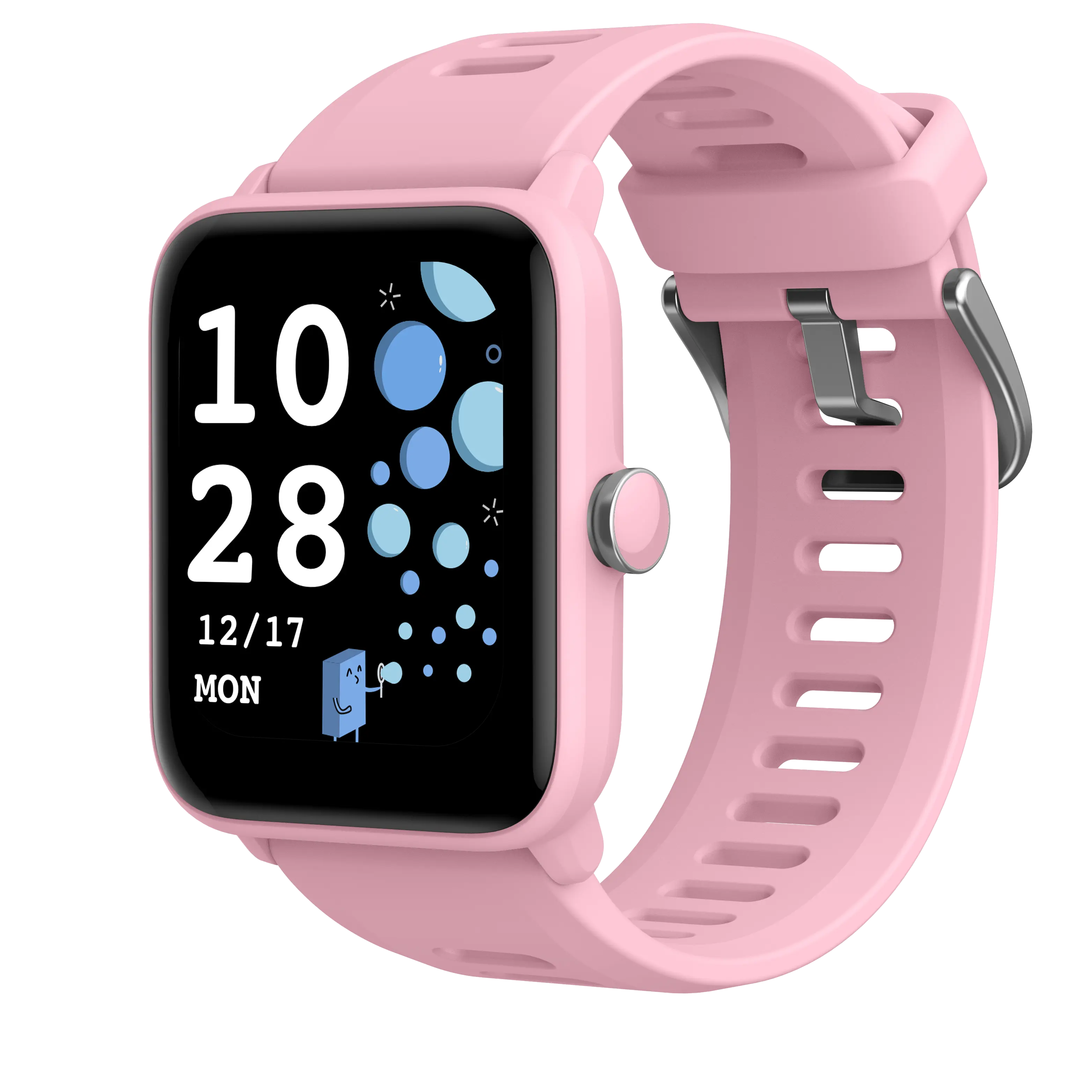 BIGGERFIVE jam tangan cerdas merah muda untuk anak-anak dengan permainan, layar warna, efek Foto & lainnya, untuk bayi berusia 4, 5, 6, 7 + tahun,