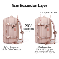 Mochila de Viaje con Compresión al Vacío, Expandible, Puerto de Carga USB, Candado TSA, Impermeable, Gran Capacidad, para Portátil, Negocios y Aire Libre