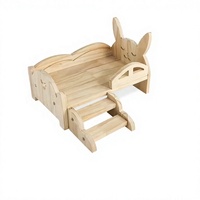 Abri pour petits animaux de compagnie moderne de qualité supérieure, escalier en bois, lapin, cochon d'Inde, hamster, toutes saisons, écologique, durable, confortable, abri pour rongeurs