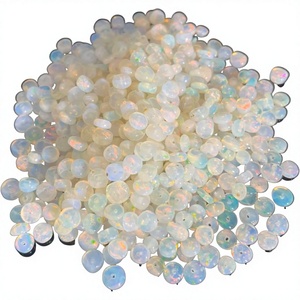 Ethiopian Natural White Opal Stone Rondelle Beads 4mm Multi-Fire <b>Rainbow</b> Fire Gems Smooth Loose Jewelry Making HAYAAT GEMS - Product Image 1