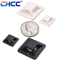 Supports de fixation pour serre-câbles auto-adhésifs 25x25mm en nylon, base adhésive pour serre-câbles, support de fixation pour serre-câbles pour la gestion des câbles et l'organisation des fils