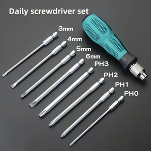 8-piece <b>Screwdriver</b> Tool <b>Set</b> Multifunctional Manual Complete Magnetic Flathead Bits Ten-piece <b>Screwdriver</b> <b>Set</b> - Product Image 1