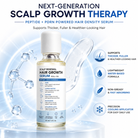 Traitement réparateur et régénérant du cuir chevelu à la niacinamide, aux peptides et à la caféine, sérum de croissance capillaire PDRN en roll-on pour des cheveux plus épais et plus volumineux