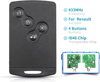 Clé de voiture intelligente pour Megane 3 avec 4 boutons 433 MHz ID46 PCF7952