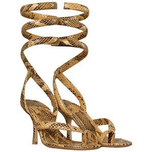 Sandales d'été pour femmes à bout ouvert, à talons fins, avec bride à boucle et brides croisées, confortables, grandes tailles, talon de 10 cm pour une augmentation de la taille - Product Image 3