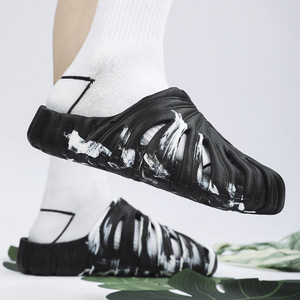 รองเท้าแตะแบบสวมสำหรับฤดูร้อน รุ่นยูนิเซ็กซ์ พื้นหนา ใส่ได้ทั้งในบ้านและนอกบ้าน ทำจากไม้ไผ่ - Product Image 2