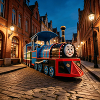 Trains miniatures électriques durables sans rails pour parcs d'attractions, centres commerciaux et visites intérieures/extérieures