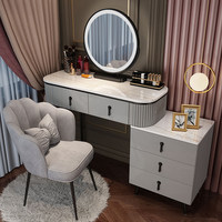 Coiffeuse de maquillage en bois avec tiroirs de rangement, élégante, pour chambre à coucher, ensemble de meubles de beauté et de décoration pour la maison