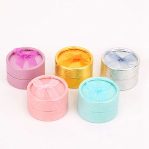 Mix Color Paper Ribbon Round Ring Ear Studs Jewelry <b>Box</b> <b>Cheap</b> - Product Image 2