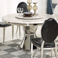 Ensemble de table et de chaises de restaurant BILIDO Nouveau design moderne Meubles de cuisine Table en pierre frittée Ensemble de table à manger ronde à base de métal