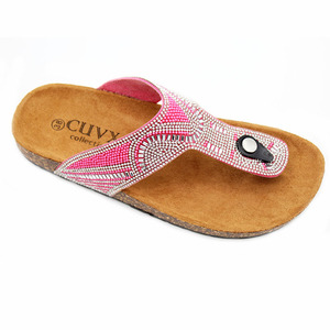 High-quality Summer Casual Beaded Slip-on Breathable Wholesale Women's Sandals and <b>slippers</b> - Product Image 2