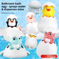 Jouets de bain pour bébé style TikTok, ours en plastique flottant avec jet d'eau et œuf souple pour le plaisir du bain