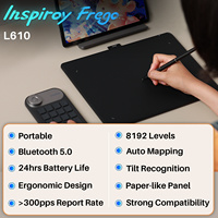 Tableta de Dibujo Inalámbrica Inspiroy Frego M L610 Negra para PC y Teléfono, Lápiz Digital sin Batería para Diseño Gráfico