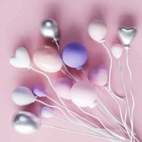 Boules artificielles colorées pour gâteau de 2 à 4 cm, décorations créatives en forme de cœur pour cupcakes, inserts pour gâteaux d'anniversaire, pâtisserie