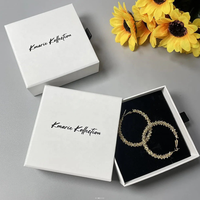 Boîte cadeau en papier de luxe avec poignée pour bijoux, tiroirs coulissants personnalisés pour boucles d'oreilles