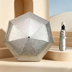 Paraguas Plegable de 3 Secciones, Compacto y Portátil, de 21 Pulgadas, con 8 Varillas, Apertura Automática, Personalizado, de Papel Dupont Ecológico, Impermeable, Estilo Casual - Product Image 1