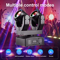 Lumière de scène rotative à double tête mobile 100W pour DJ, lampe KTV, bar, laser avec télécommande et commande vocale
