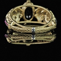 Nouveau concepteur de bijoux fins de haute qualité de luxe solide 18K or rubis saphir feuille australienne opale bague pour les femmes fiançailles mariage
