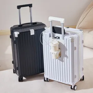 Valise de voyage valizler setleri seyahat bavul spinner bagaj 4 tekerlekler bagaj çantaları bardak koyabilirsiniz ve şarj