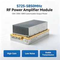 100W GaN RF Power Amplifier Module 5.8GHz High Linearity Low Heat RF Booster Remote Control for Wireless Signal Test Equipment