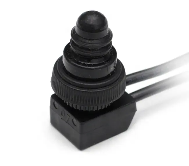 3A 250V 6A 125V Single pole ON-OFF Waterproof Push Button Switch with 11cm Lead Wire for vanity mirror