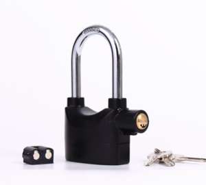 थोक उच्च डेसीबल अलार्म ब्लैक शेल सुरक्षा और चोरी विरोधी भारी शुल्क पैडलॉक - Product Image 1