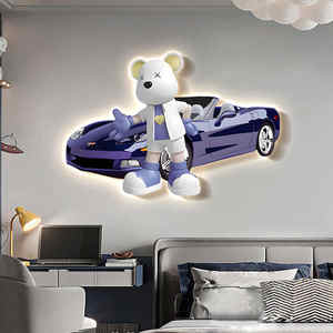 Tableaux décoratifs de chevet de la chambre principale moderne, peintures suspendues pour chambre d'enfant avec lumières et peintures décoratives pour voitures - Product Image 5