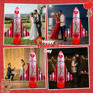 Décoration gonflable de 1,5 m pour la Saint-Valentin, fusée gonflable d'extérieur avec éclairage LED intégré pour mariage, fête, jardin, pelouse - Product Image 4