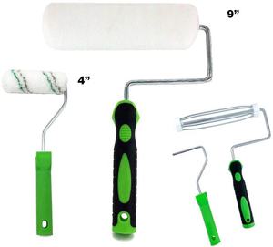 Usine directe 7 pièces 9 pouces <span class=keywords><strong>rouleau</strong></span> brosse ensemble jaune plateau en plastique bricolage <span class=keywords><strong>peinture</strong></span> industrielle OEM fonction de <span class=keywords><strong>nettoyage</strong></span> personnalisable - Product Image 3