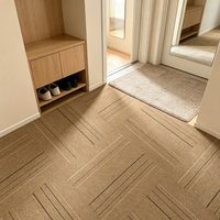 Dalles de moquette de bureau à double grain chevron, linéaires verticales, ignifuges, détachables et emboîtables, pour revêtement de sol carré