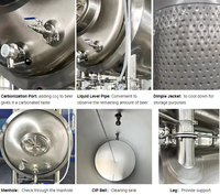 Fermenteur 500L de haute qualité 2026 avec trappe d'entrée supérieure en acier inoxydable 304, réservoir de fermentation de bière Unitank, système de brasserie professionnel