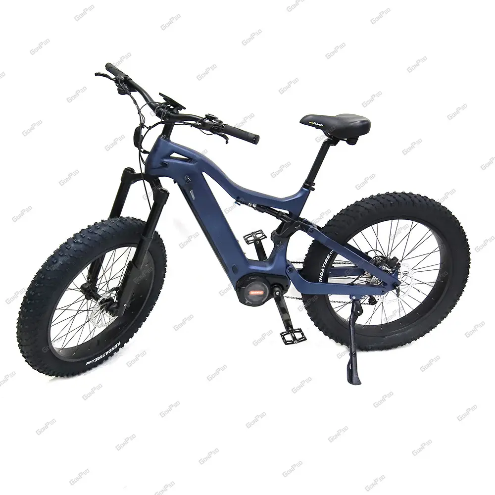 カーボンフレーム自転車1000WBafangモーター26インチファットタイヤ電動マウンテンダートバイク