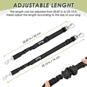 슬로우톤 강아지 안전벨트 2개입 조절 가능한 탄성 번지 고강도 나일론 반사 소재 유니버설 애완동물 안전 하네스 여행용 - Product Image 5