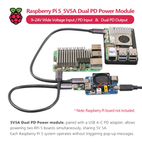 Modul Daya PD Ganda 5V5A Khusus untuk Raspberry Pi 5, Input Tegangan Lebar 924V / Input PD dan Output PD Ganda