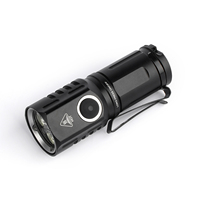 Senter Klip Genggam Portabel Aluminium Mini Pengisi Daya USB Ringan 84g Kuat untuk Olahraga Luar Ruangan Berburu Hitam