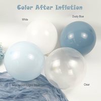 Kit d'arche de ballons en latex écologiques bleu poussière, bleu clair et blanc pour décorations de mariage, anniversaire, baby shower, révélation du sexe