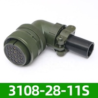 American Standard Aviation Plug MS3102A28-11P MS3108A28-11S incurvé 22 Core Connecteur étanche Produit de haute qualité